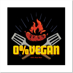 bbq t-shirt 0%vegan Posters and Art